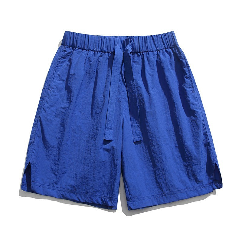 Men's Ice Silk Quick-Dry Shorts - Summer Loose Fit Beach Gym Shorts with Drawstring| Trendy Casual Streetwear for Sports & College Style
