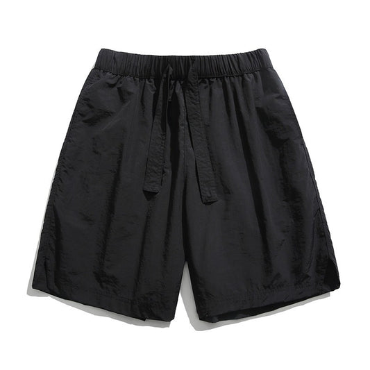 Men's Ice Silk Quick-Dry Shorts - Summer Loose Fit Beach Gym Shorts with Drawstring| Trendy Casual Streetwear for Sports & College Style