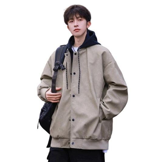 2025 Men's High Street Dual-Layer Hooded Bomber Jacket | Convertible Stand Collar Windbreaker Coat (Lightweight Waterproof)