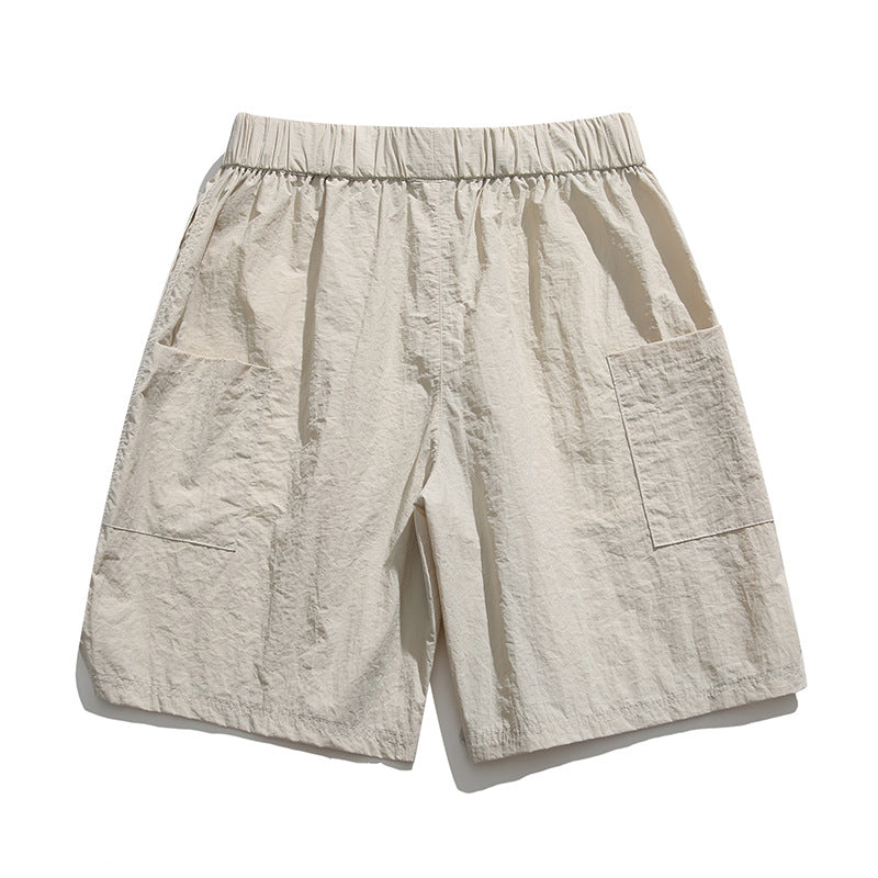 Men's Ice Silk Quick-Dry Shorts - Summer Loose Fit Beach Gym Shorts with Drawstring| Trendy Casual Streetwear for Sports & College Style