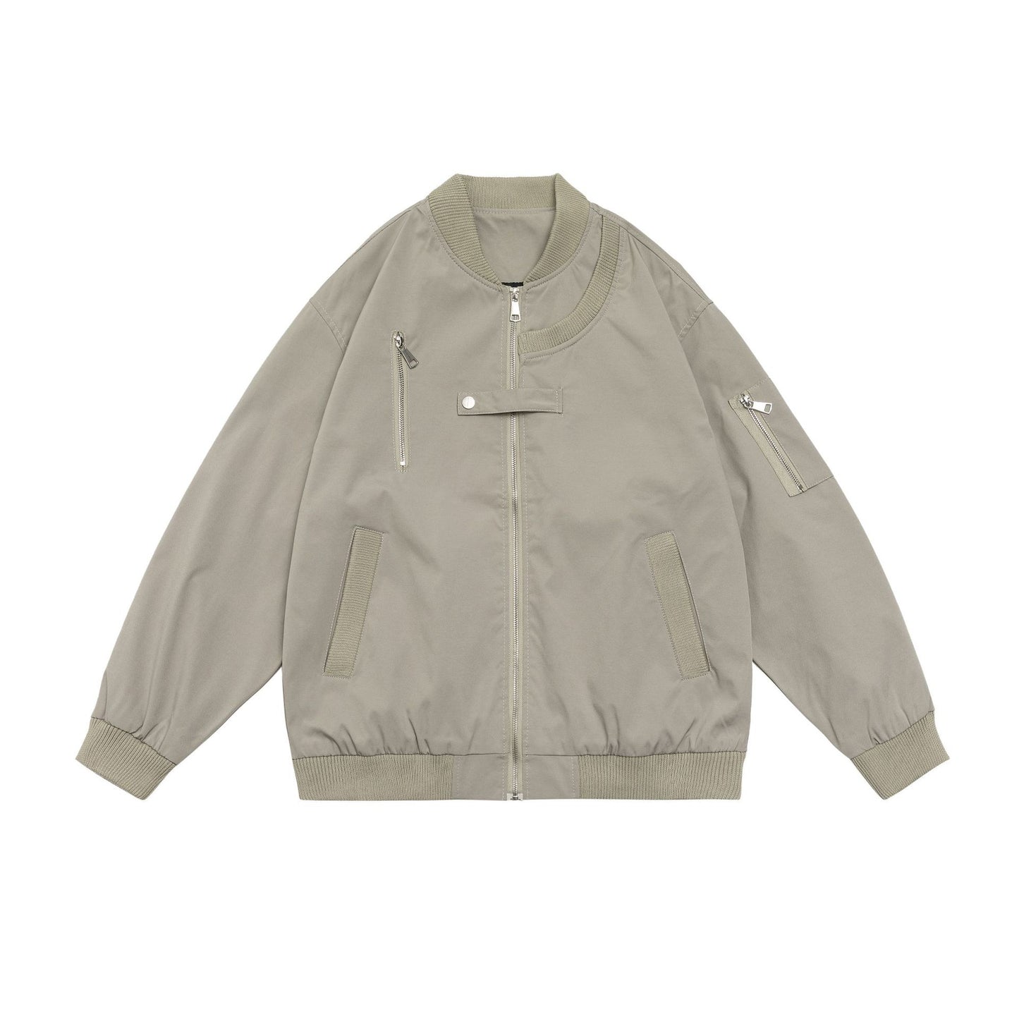 Unisex MA-1 Bomber Jacket Vintage Aviator Coat Cotton-Poly Blend Lightweight Urban Streetwear