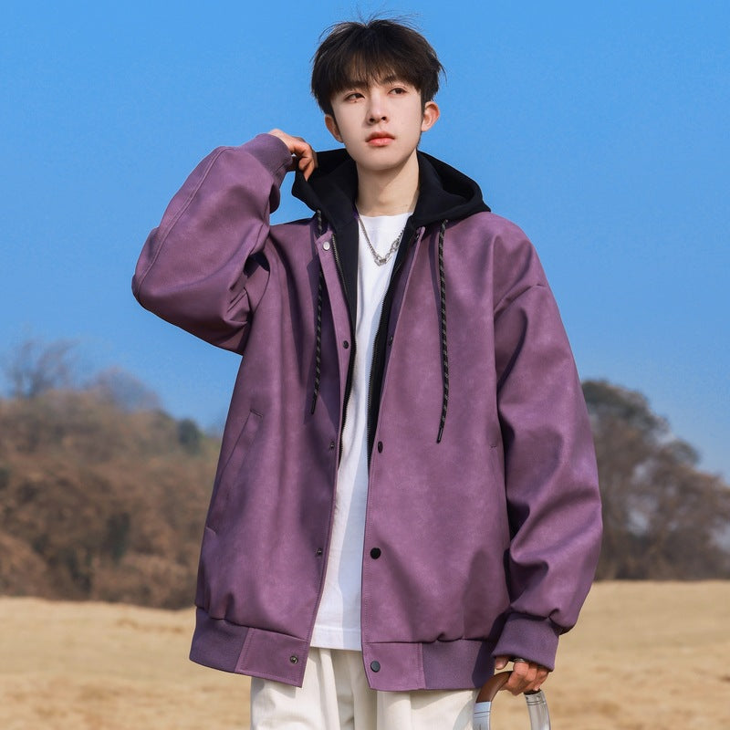 2025 Men's High Street Dual-Layer Hooded Bomber Jacket | Convertible Stand Collar Windbreaker Coat (Lightweight Waterproof)