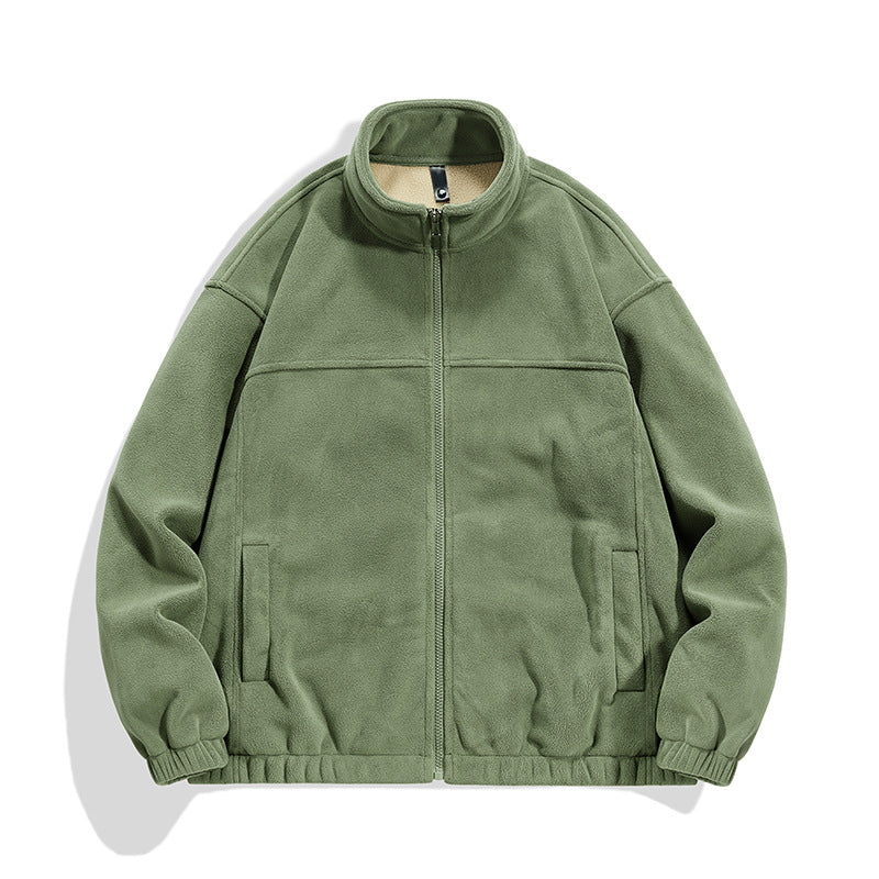 Heavyweight Fleece Jacket - Winter Thermal Zip Hoodie for Men & Women, Windproof Outdoor Casual Coat