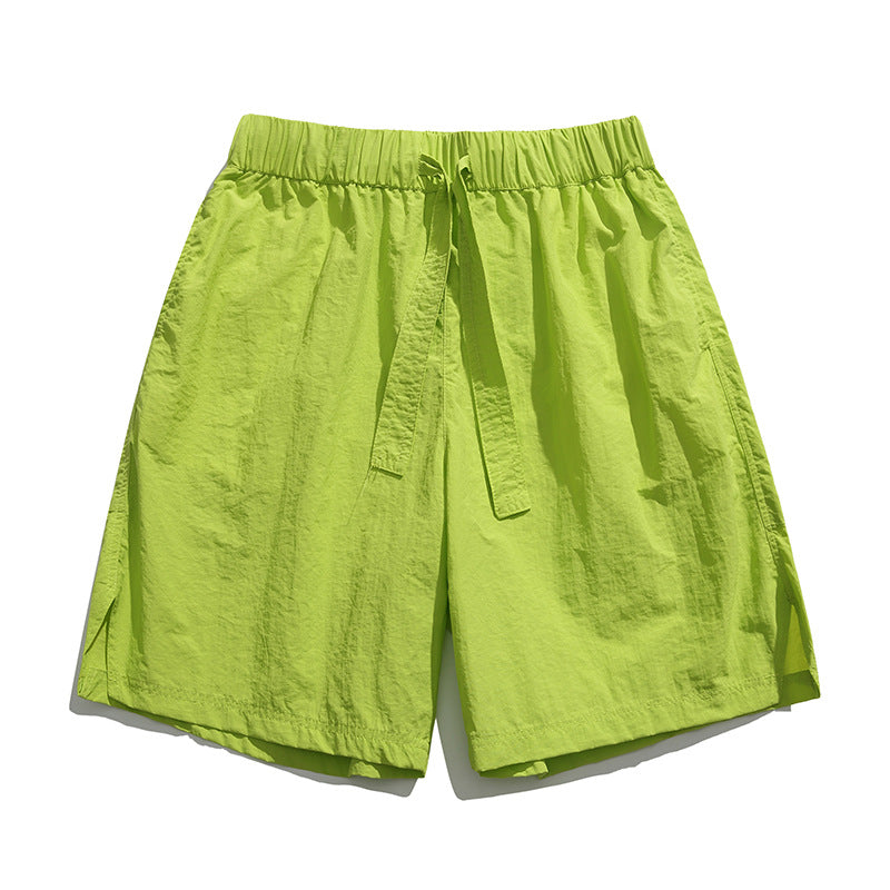 Men's Ice Silk Quick-Dry Shorts - Summer Loose Fit Beach Gym Shorts with Drawstring| Trendy Casual Streetwear for Sports & College Style