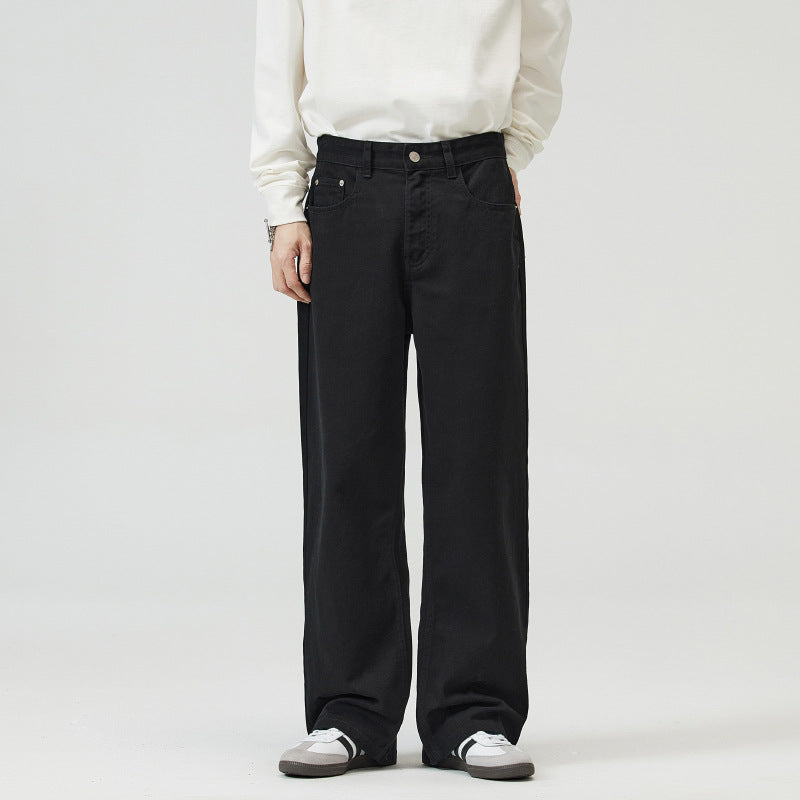 Men's Slim Tapered Wide Leg Jeans - High Waisted Stretch Denim Pants for Streetwear & Travel