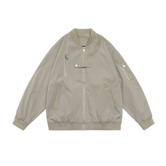 Unisex MA-1 Bomber Jacket Vintage Aviator Coat Cotton-Poly Blend Lightweight Urban Streetwear