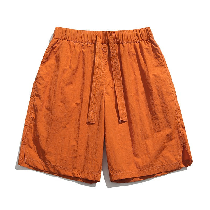 Men's Ice Silk Quick-Dry Shorts - Summer Loose Fit Beach Gym Shorts with Drawstring| Trendy Casual Streetwear for Sports & College Style