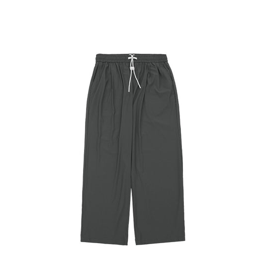 2025 Men's Checkered Quick-Dry Wide Leg Pants – Cooling Stretch Streetwear | Elastic Waist Summer Essentials