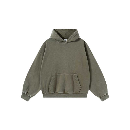 Pigment Wash Core Hoodie – Green 8005