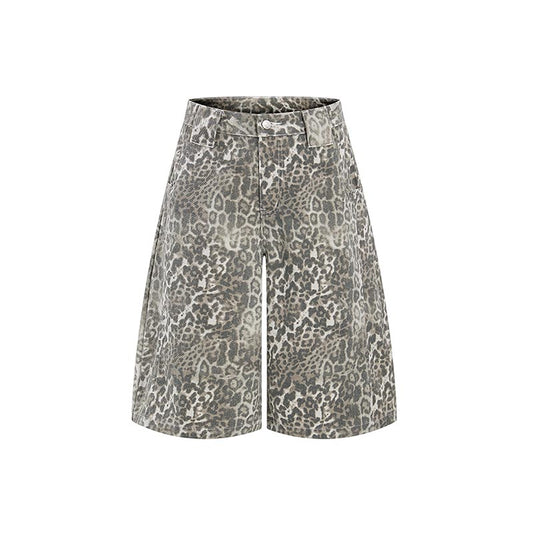 Vintage Leopard Baggy Jorts D2607