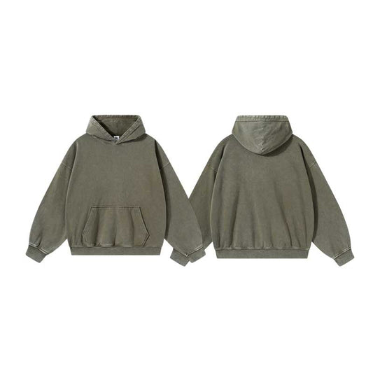 Pigment Wash Core Hoodie – Green 8005