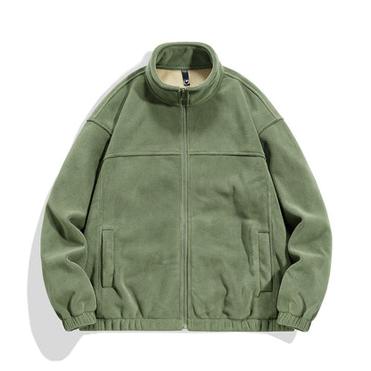 Heavyweight Fleece Jacket - Winter Thermal Zip Hoodie for Men & Women, Windproof Outdoor Casual Coat