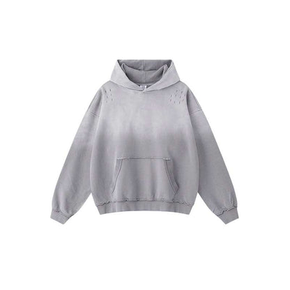 Gradient Snow-Wash Distressed Hoodie W25307