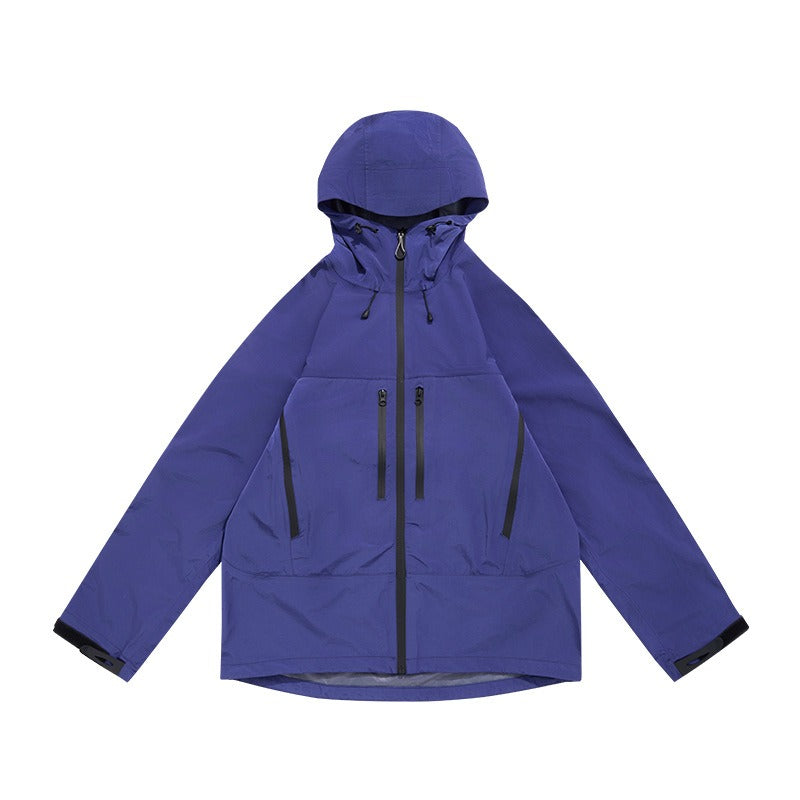 Men's Professional Waterproof Jacket - Dupont Triple Shield Hard Shell, Windproof Mountain Workwear with 8-Pocket Tactical Design, All-Weather Hiking Raincoat for  Outdoor Adventures