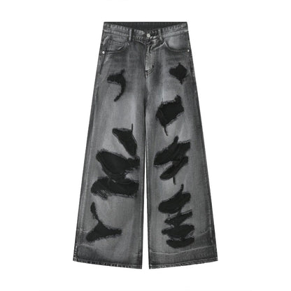 Distressed Ripped Wide Leg Jeans Men 2025 New | High Street Oversized Drag Hem | Luxury Craftsmanship