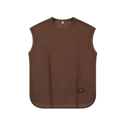 Men's 220gsm Heavyweight Pique Tank Top - Oversized Japanese Retro Streetwear, Breathable Cotton Unisex Design for Urban Fashion & Gym