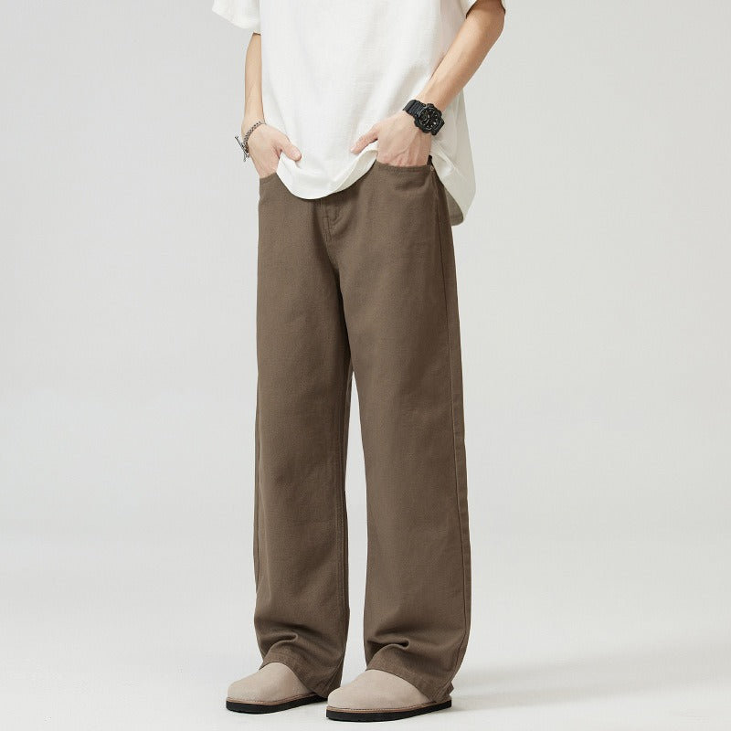 Men's Slim Tapered Wide Leg Jeans - High Waisted Stretch Denim Pants for Streetwear & Travel