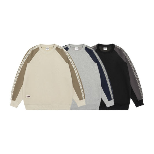 Men's Vintage Color Block Raglan Sleeve Crewneck Sweatshirt | Oversized Retro Streetwear for Autumn Winter | Soft Cotton Comfort Fit