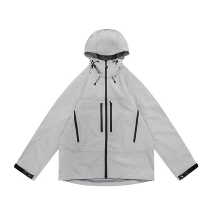 Men's Professional Waterproof Jacket - Dupont Triple Shield Hard Shell, Windproof Mountain Workwear with 8-Pocket Tactical Design, All-Weather Hiking Raincoat for  Outdoor Adventures