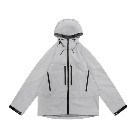 Men's Professional Waterproof Jacket - Dupont Triple Shield Hard Shell, Windproof Mountain Workwear with 8-Pocket Tactical Design, All-Weather Hiking Raincoat for  Outdoor Adventures