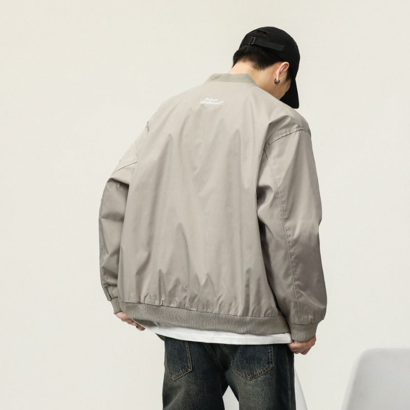 Unisex MA-1 Bomber Jacket Vintage Aviator Coat Cotton-Poly Blend Lightweight Urban Streetwear