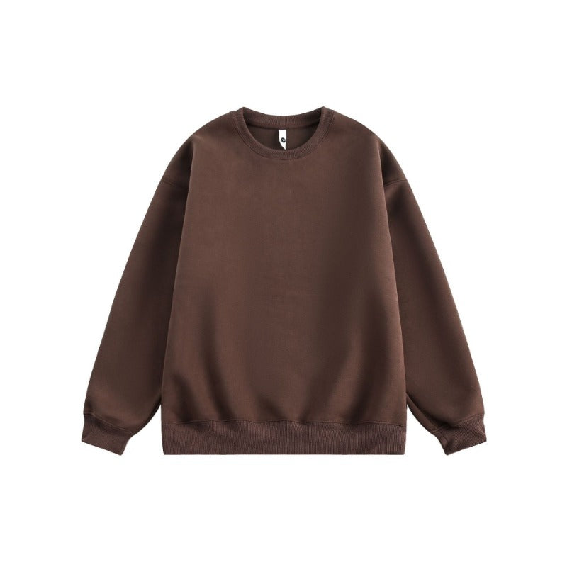 Heavyweight 405g Cotton Crewneck Sweatshirt - Unisex Classic Fit Essential Wardrobe Staple