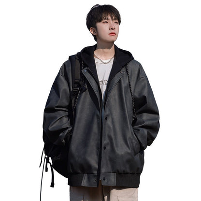 2025 Men's High Street Dual-Layer Hooded Bomber Jacket | Convertible Stand Collar Windbreaker Coat (Lightweight Waterproof)