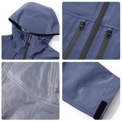 Men's Professional Waterproof Jacket - Dupont Triple Shield Hard Shell, Windproof Mountain Workwear with 8-Pocket Tactical Design, All-Weather Hiking Raincoat for  Outdoor Adventures