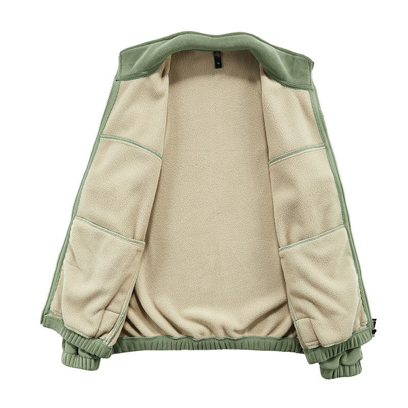 Heavyweight Fleece Jacket - Winter Thermal Zip Hoodie for Men & Women, Windproof Outdoor Casual Coat