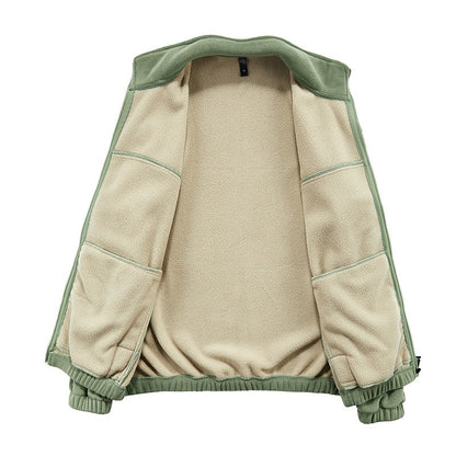 Heavyweight Fleece Jacket - Winter Thermal Zip Hoodie for Men & Women, Windproof Outdoor Casual Coat
