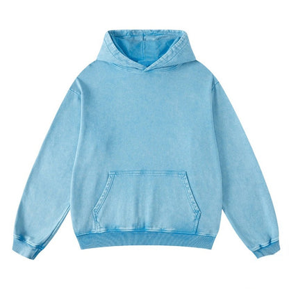 2025 Men's Heavyweight Oversized Hoodie - Vintage Distressed Wax Dyed American Streetwear Couple's Matching Sweatshirt