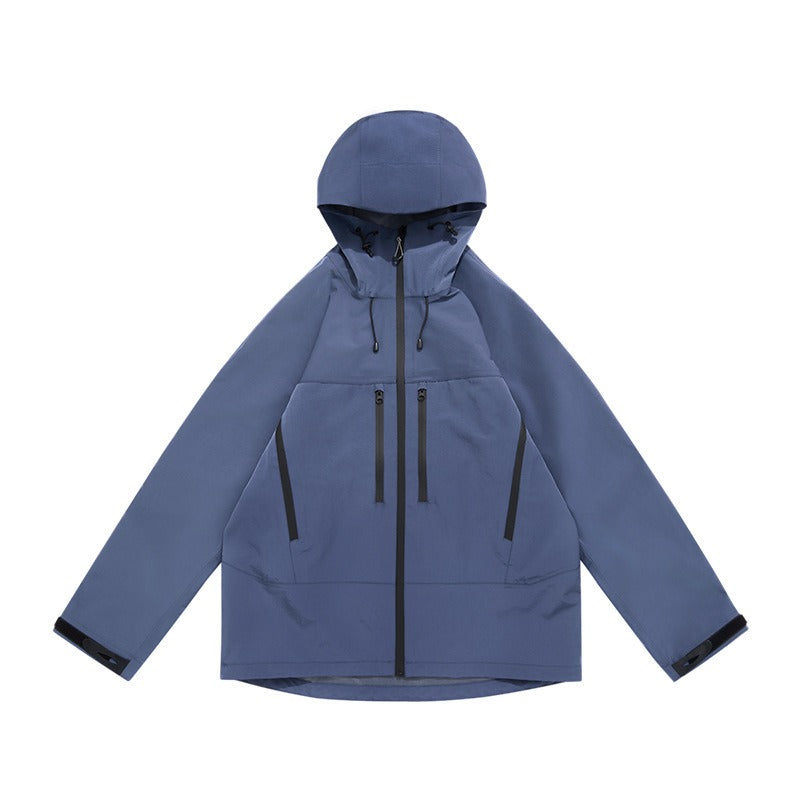 Men's Professional Waterproof Jacket - Dupont Triple Shield Hard Shell, Windproof Mountain Workwear with 8-Pocket Tactical Design, All-Weather Hiking Raincoat for  Outdoor Adventures