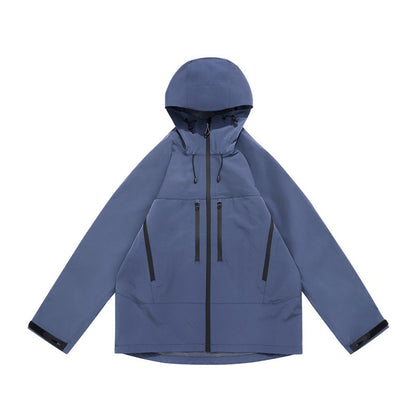 Men's Professional Waterproof Jacket - Dupont Triple Shield Hard Shell, Windproof Mountain Workwear with 8-Pocket Tactical Design, All-Weather Hiking Raincoat for  Outdoor Adventures