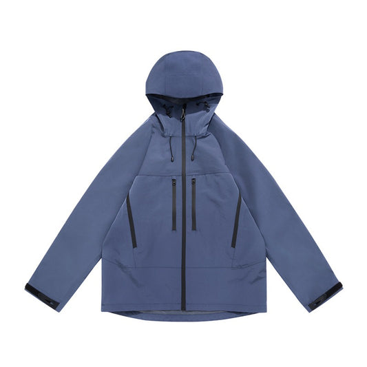 Men's Professional Waterproof Jacket - Dupont Triple Shield Hard Shell, Windproof Mountain Workwear with 8-Pocket Tactical Design, All-Weather Hiking Raincoat for  Outdoor Adventures