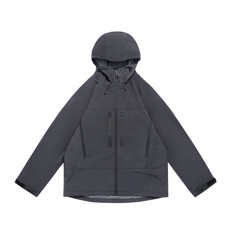 Men's Professional Waterproof Jacket - Dupont Triple Shield Hard Shell, Windproof Mountain Workwear with 8-Pocket Tactical Design, All-Weather Hiking Raincoat for  Outdoor Adventures