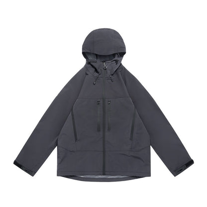 Men's Professional Waterproof Jacket - Dupont Triple Shield Hard Shell, Windproof Mountain Workwear with 8-Pocket Tactical Design, All-Weather Hiking Raincoat for  Outdoor Adventures