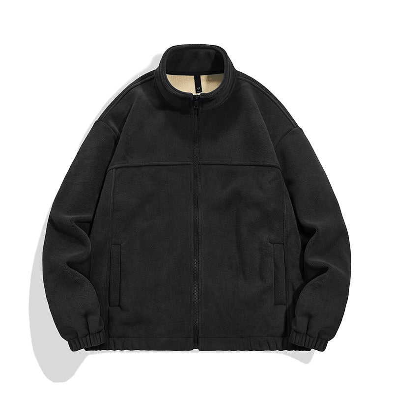 Heavyweight Fleece Jacket - Winter Thermal Zip Hoodie for Men & Women, Windproof Outdoor Casual Coat