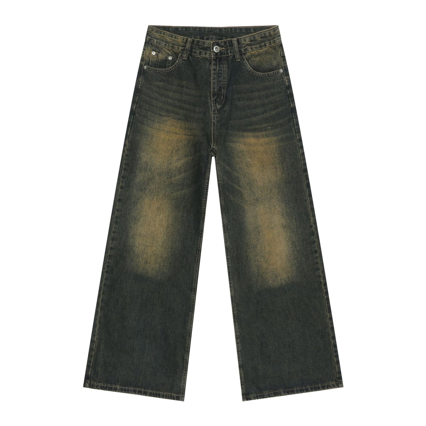 Vintage Washed Jeans 2025 - Retro Relaxed Straight Leg Denim for Urban Streetwear