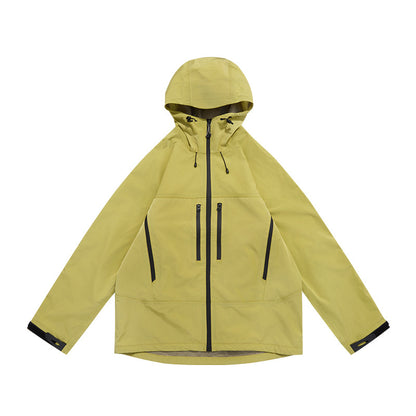 Men's Professional Waterproof Jacket - Dupont Triple Shield Hard Shell, Windproof Mountain Workwear with 8-Pocket Tactical Design, All-Weather Hiking Raincoat for  Outdoor Adventures