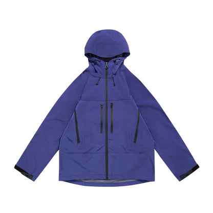 Men's Professional Waterproof Jacket - Dupont Triple Shield Hard Shell, Windproof Mountain Workwear with 8-Pocket Tactical Design, All-Weather Hiking Raincoat for  Outdoor Adventures