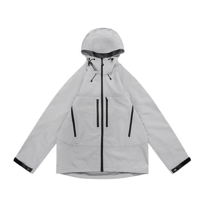 Men's Professional Waterproof Jacket - Dupont Triple Shield Hard Shell, Windproof Mountain Workwear with 8-Pocket Tactical Design, All-Weather Hiking Raincoat for  Outdoor Adventures