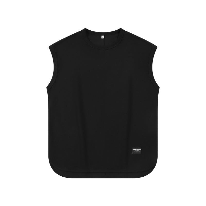 Men's 220gsm Heavyweight Pique Tank Top - Oversized Japanese Retro Streetwear, Breathable Cotton Unisex Design for Urban Fashion & Gym