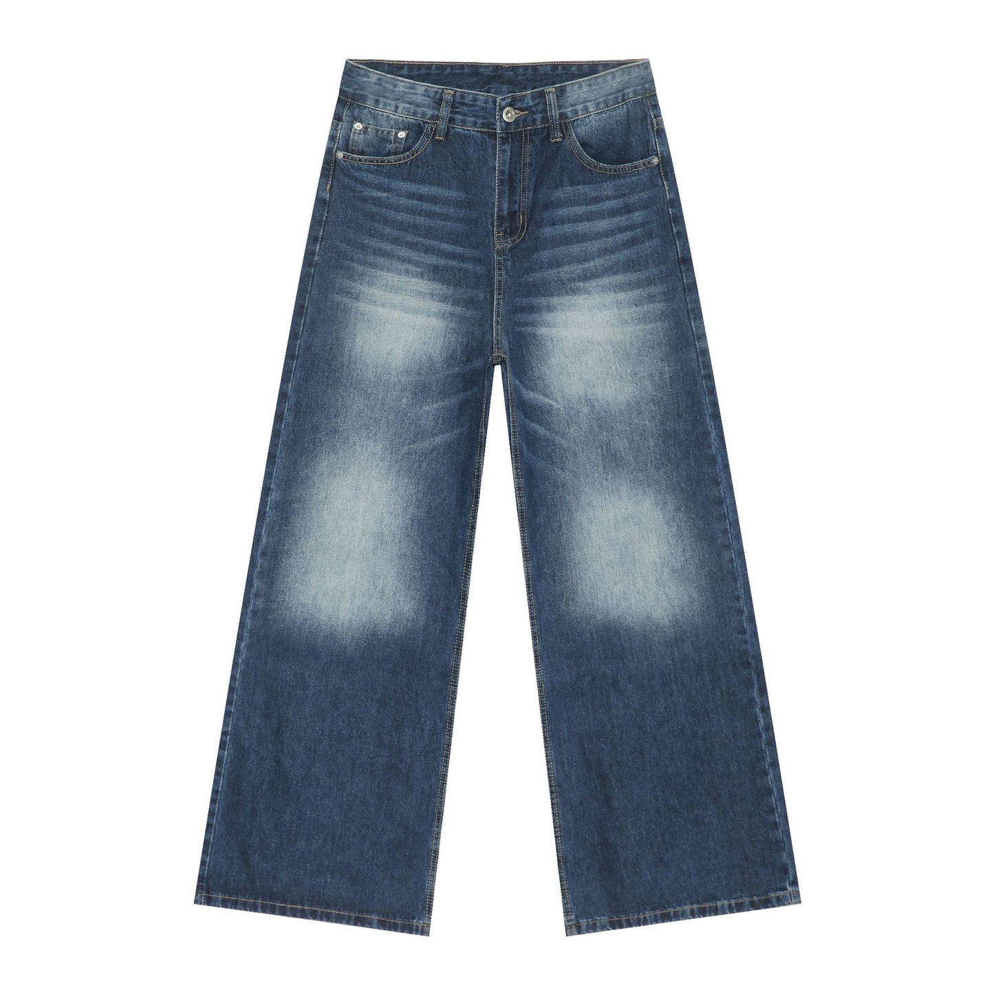 Vintage Washed Jeans 2025 - Retro Relaxed Straight Leg Denim for Urban Streetwear