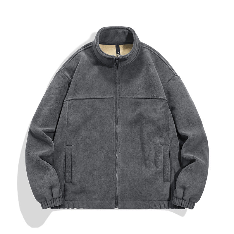 Heavyweight Fleece Jacket - Winter Thermal Zip Hoodie for Men & Women, Windproof Outdoor Casual Coat