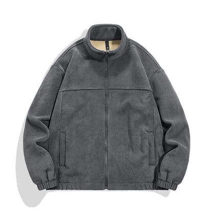 Heavyweight Fleece Jacket - Winter Thermal Zip Hoodie for Men & Women, Windproof Outdoor Casual Coat