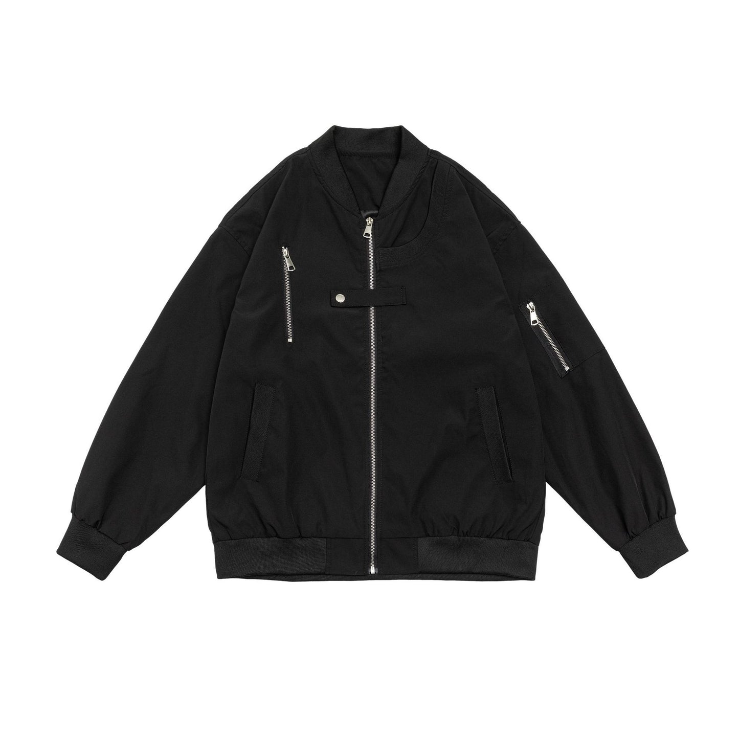 Unisex MA-1 Bomber Jacket Vintage Aviator Coat Cotton-Poly Blend Lightweight Urban Streetwear