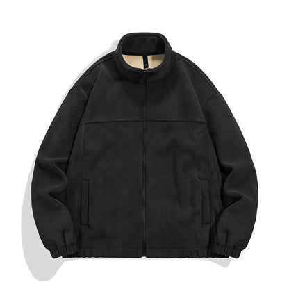 Heavyweight Fleece Jacket - Winter Thermal Zip Hoodie for Men & Women, Windproof Outdoor Casual Coat