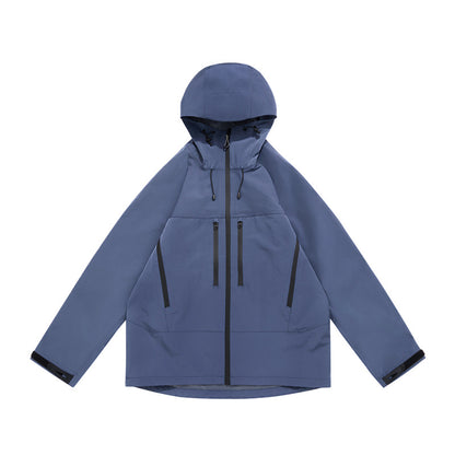 Men's Professional Waterproof Jacket - Dupont Triple Shield Hard Shell, Windproof Mountain Workwear with 8-Pocket Tactical Design, All-Weather Hiking Raincoat for  Outdoor Adventures