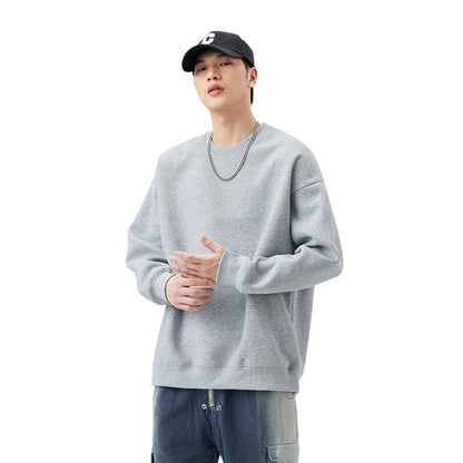 Heavyweight 405g Cotton Crewneck Sweatshirt - Unisex Classic Fit Essential Wardrobe Staple