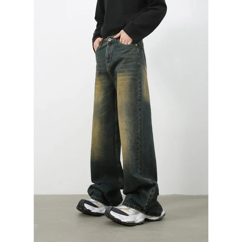 Vintage Washed Jeans 2025 - Retro Relaxed Straight Leg Denim for Urban Streetwear